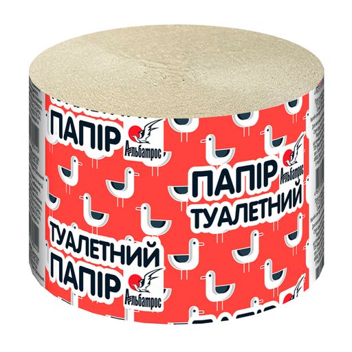 Туалетний папір Альбатрос 3ХL макулатурний, 1-шарова, 4 рулонів