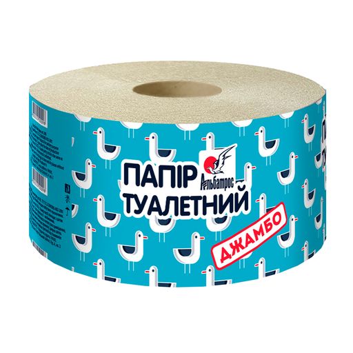 Туалетний папір Альбатрос Великий 5XL макулатурний, з тисненням, на гільзі D 60, 4 рулони