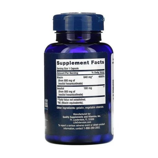 Ніацин Life Extension No Flush Niacin 640 мг, 100 капсул