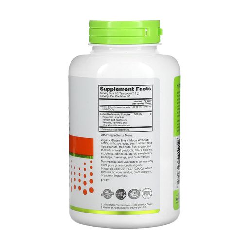 Аскорбиновая кислота NutriBiotic Ascorbic Acid с биофлавоноидами в порошке, 227 г