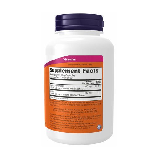 Ниацин NOW foods Flush-Free Niacin, 250 мг, в капсулах