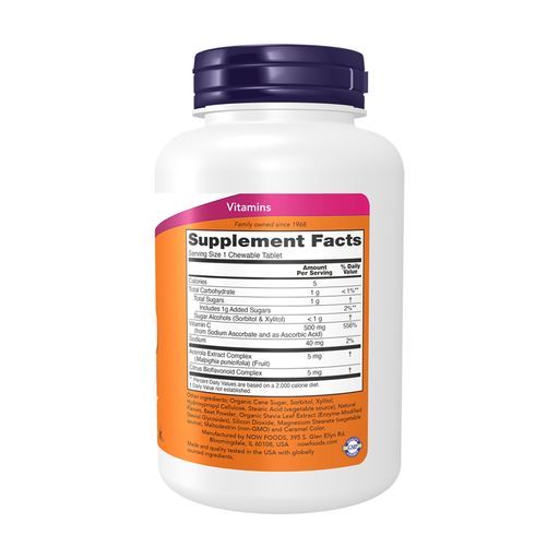 Витамин C Now Foods C-500 со вкусом черешни, 100 капсул