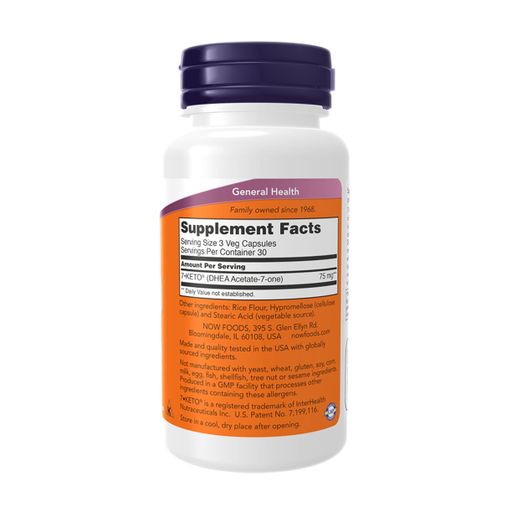 Жиросжигатель NOW foods 7-KETO 7-Кето 25 мг, 90 капсул