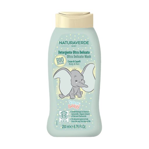 Детский шампунь-гель для волос и тела Naturaverde Disney Baby Ultra Delicate Wash с экстрактом овса и ромашки