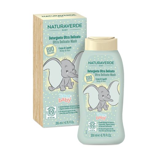Детский шампунь-гель для волос и тела Naturaverde Disney Baby Ultra Delicate Wash с экстрактом овса и ромашки