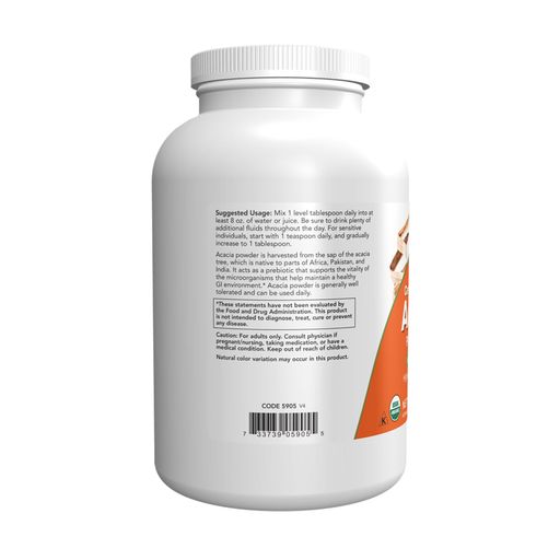 Волокна акації NOW Foods Acacia Fiber, в порошку, 340 г