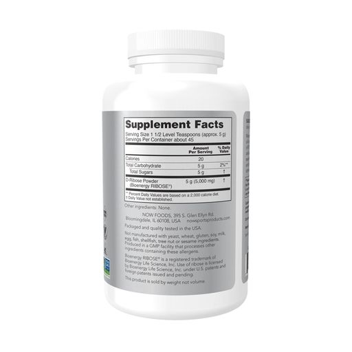 Д-рибоза NOW foods Sports D-Ribose Powder 5000 мг, в порошке