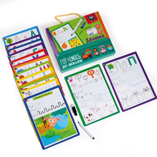 Карточки с маркером Vladi Toys Готовимся к школе: Азбука, 21 деталь, от 4 лет (VT5010-21)