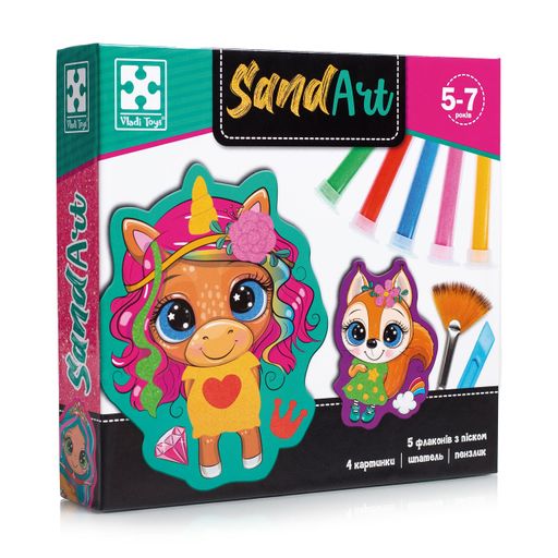 Набор для творчества Vladi Toys Sand Art Веселые друзья, 12 деталей, от 5 лет (VT4501-01)