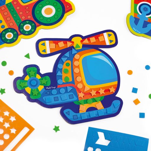 Набор для творчества Vladi Toys Мягкая мозаика Транспорт, 6 деталей, от 3 лет (VT4511-10)