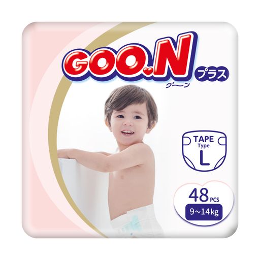 Подгузники Goo.N Plus унисекс, размер L (для детей 9-14 кг), 48 шт