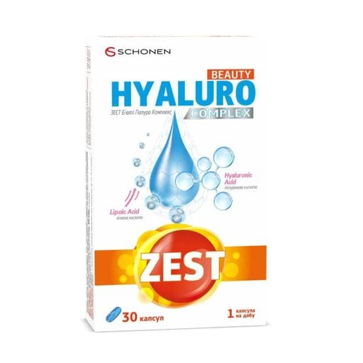 Комплекс для красоты и здорового вида кожи Schonen Zest Beauty Hyaluro Complex, 30 капсул