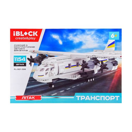 Конструктор iBlock Create & Play Самолет, 1154 детали, от 6 лет (PL-921-396)