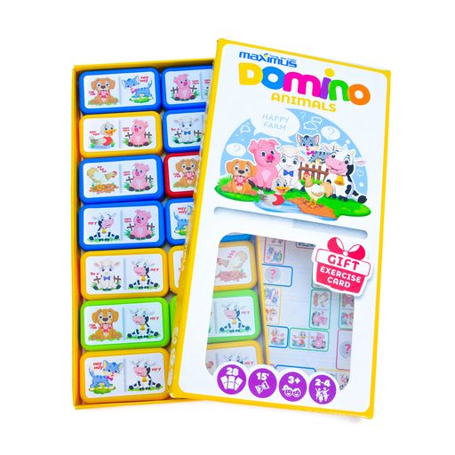 Настольная игра Maximus Domino Животные, от 3 лет, 28 элементов (5489)