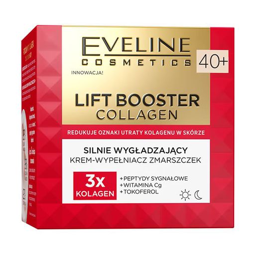 Разглаживающий крем для лица Eveline Cosmetics Lift Booster Collagen Strongly Smoothing Cream-Wrinkle Filler 40+, 50 мл