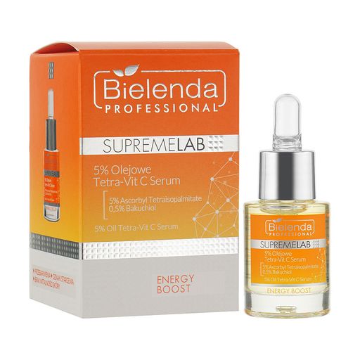 Олійна сироватка для обличчя 5% Bielenda Professional Supremelab Energy Boost Serum з тетра-вітаміном С, 15 мл