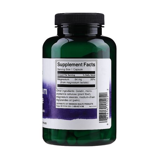 Лактат магния Swanson Magnesium Lactate, 84 мг, 120 капсул
