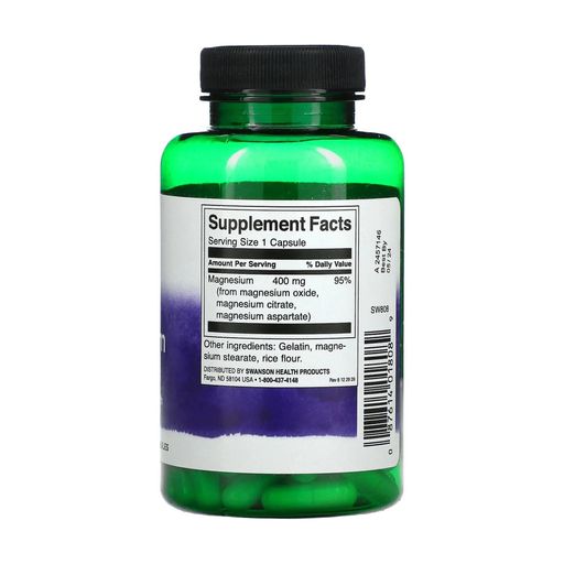 Тройной комплекс магния Swanson Triple Magnesium Complex 400 мг, в капсулах