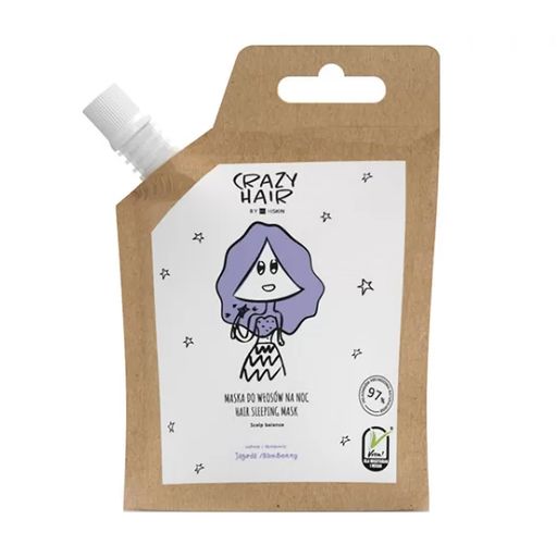 Ночная маска для волос HiSkin Crazy Hair Hair Sleeping Mask Blueberry, 100 мл (дойпак)