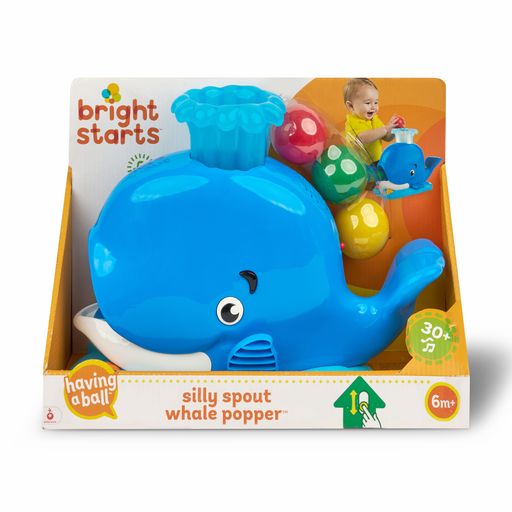 Детская музыкальная игрушка Bright Starts Silly Spout Whale Popper, 20.07*29.97*12.95 см, от 6 месяцев (10934)