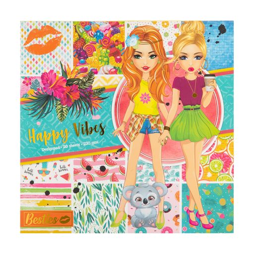 Блокнот для дизайна Besties Happy Vibes от 3 лет, 20 листов, 25*24 см (140006)