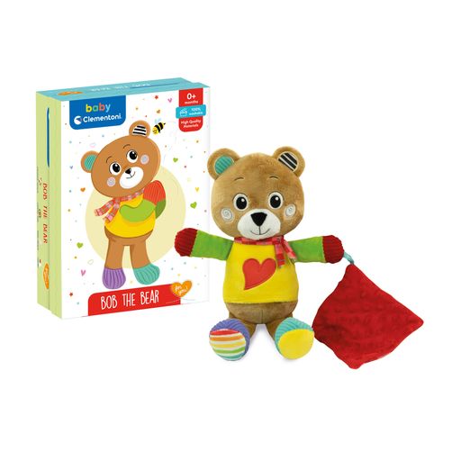 Мягкая игрушка Clementoni Медвежонок Боб, с рождения, 22*30*10.5 см (17761)