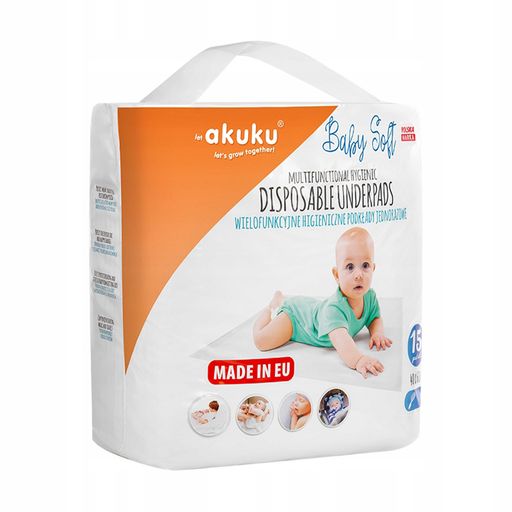 Одноразовые пеленки Akuku Baby Soft 40*60 см, 15 шт (A0500)