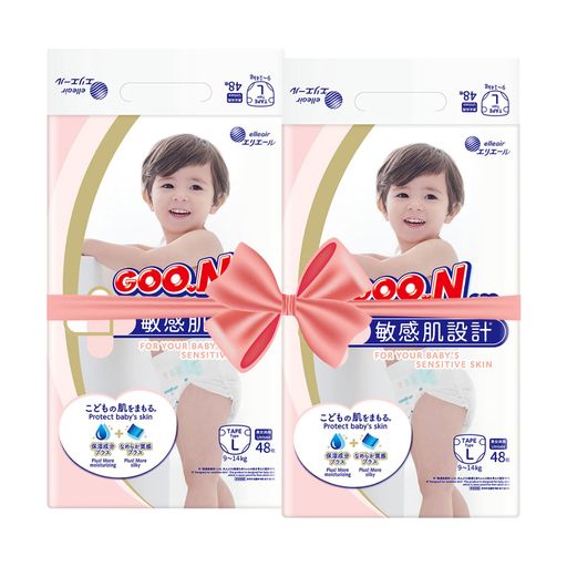Подгузники Goo.N Plus размер L (9-14 кг), 2*48 шт