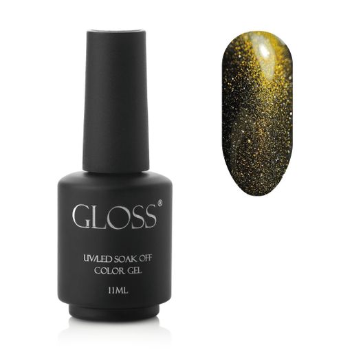 Гель-лак для нігтів Gloss UV/LED Soak Off Color Gel Котяче око, 11 мл