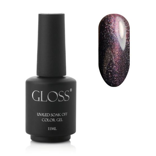 Уценка! Гель-лак для ногтей Gloss UV/LED Soak Off Color Gel Кошачий глаз, 8, 11 мл