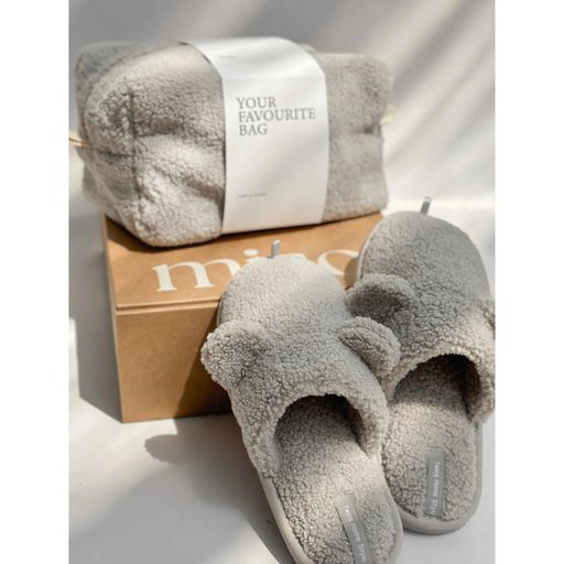 Женские домашние тапочки Twins HS-Teddi меховые, Gray