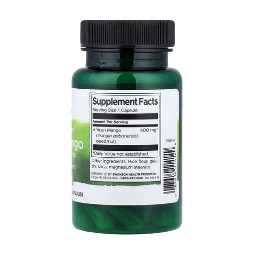 Африканское манго Swanson Full Spectrum African Mango 400 мг, 60 капсул