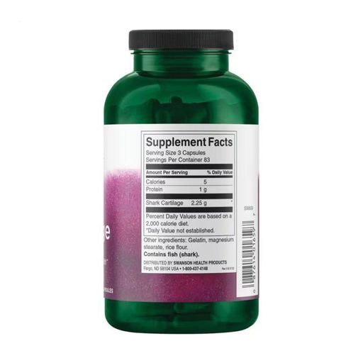 Хрящ акули Swanson Shark Cartilage 750 мг, 250 капсул