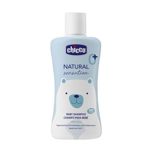 Детский шампунь Chicco Natural Sensation с алоэ и маслом сладкого миндаля