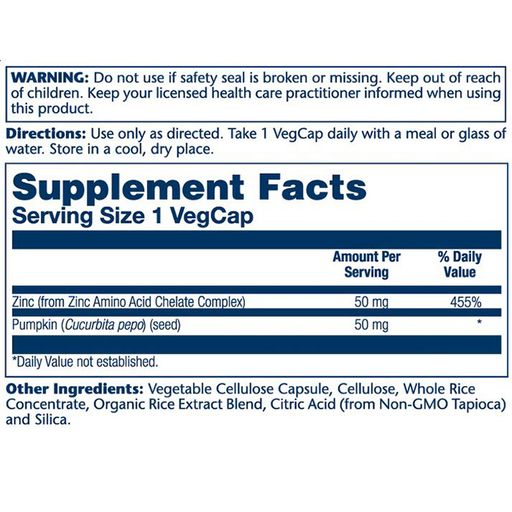 Цинк Solaray Zinc 50 мг, 100 вегетаріанських капсул