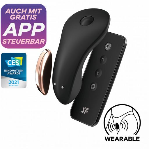 Смарт-вібратор у трусики Satisfyer Little Secret Panty Vibrator з пультом, чорний, 1 шт