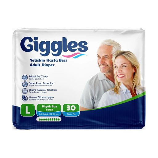 Подгузники для взрослых Giggles размер L (100-150 см), 30 шт