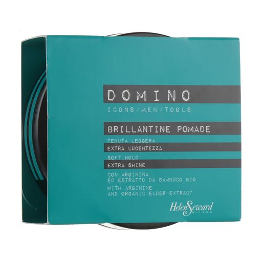 Чоловіча діамантова помада для укладання волосся Helen Seward Domino Brillantine Pomade слабкої фіксації, з органічним екстрактом бузини, 100 мл