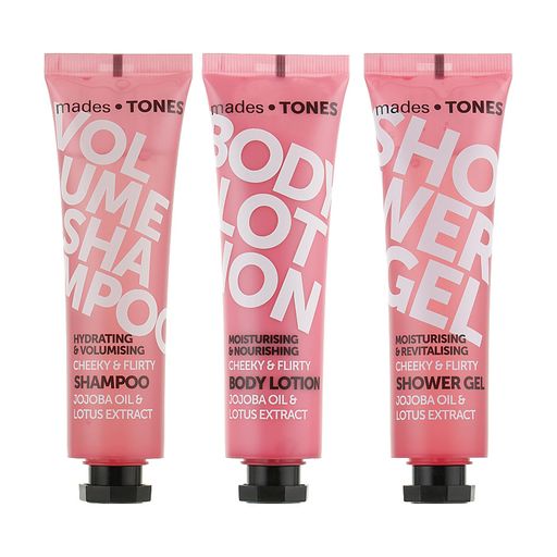 Набор для тела Mades Cosmetics Tones Cheeky And Flirty (гель для душа, 65 мл + шампунь, 65 мл + лосьон для тела, 65 мл)
