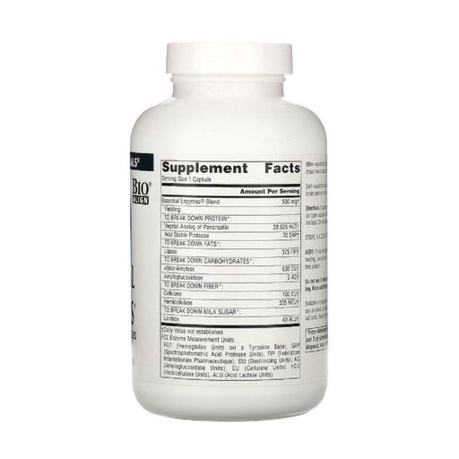 Эфирные энзимы Source Naturals Daily Essential Enzymes 500 мг, 120 капсул