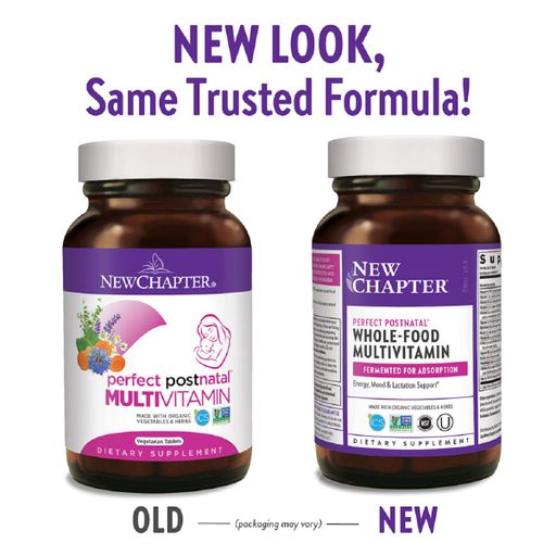 Женские мультивитамины New Chapter Perfect Postnatal Whole-Food Multivitamin в послеродовой период, 96 таблеток