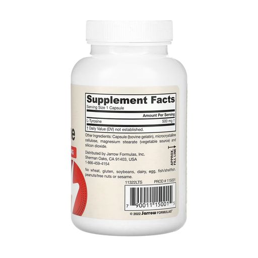 L-Тирозин Jarrow Formulas L-Tyrosine 500 мг, 100 капсул