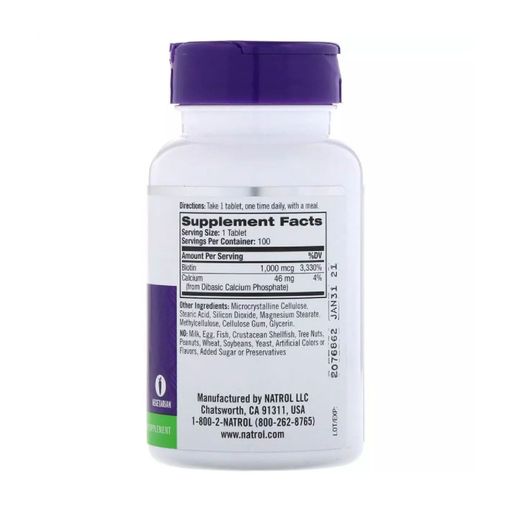 Біотин Natrol Biotin 1000 мкг, 100 таблеток