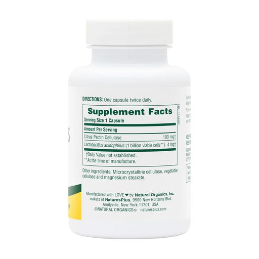 Ацидофільні бактерії з пектином NaturesPlus Acidophilus With Pectin, 90 капсул