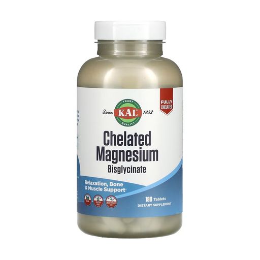 Хелатный бисглицинат магния KAL Chelated Magnesium Bisglycinate, 180 таблеток