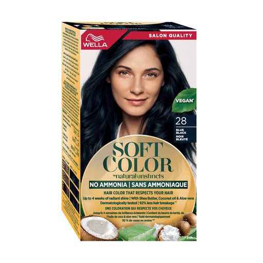 Уцінка! Фарба для волосся Wella Soft Color без аміаку 28 Синяво-чорний, 125 мл