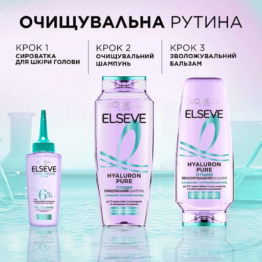Зволожувальний бальзам L'Oreal Paris Elseve Hyaluron Pure для волосся, схильного до жирності, 200 мл