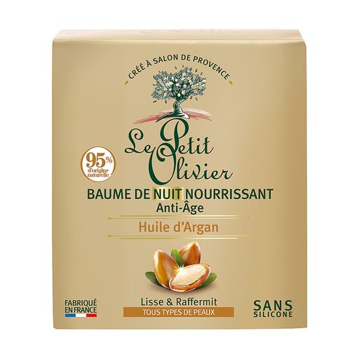 Антивозрастной ночной бальзам для лица Le Petit Olivier Organic Care Anti-Aging Night Balm с аргановым маслом, 50 мл