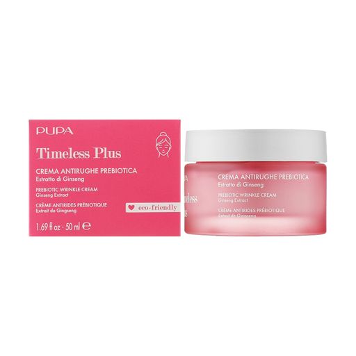 Крем для обличчя Pupa Timeless Plus Prebiotic Wrinkle Cream проти зморщок, з пребіотиком та екстрактом імбиру, 50 мл