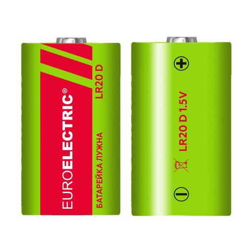 Щелочные батарейки Euroelectric D LR20, 1.5V, 2 шт